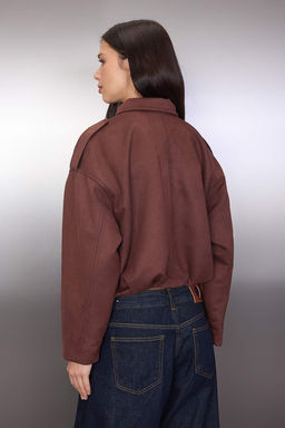 Haki Oversize Kal?p Suet Bomber Ince Ceket Mont TWOAW26MO00125 - Trendyolmilla фото 9