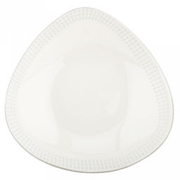 Облако Тарелка глубокая фарфоровая 230х230х62мм, 900мл, треугольная форма, рельефный декор - голубой, отводка, белый (Китай) - Домашняя мода фото 2