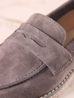 Лоферы 176.rosegr.Серый замок замша