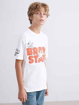 Bisiklet Yaka Brawl Stars Bask?l? Erkek ?ocuk Ti??rt