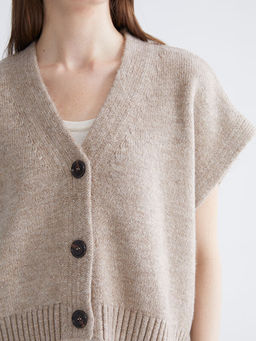 V Yaka Oversize Kad?n Triko Yelek