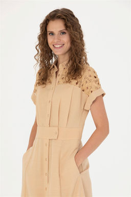 Женское верблюжье тканое платье - U.s. polo assn фото 4