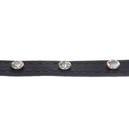 Цена за 4 шт. Ошейник для собак и кошек со стразами "На стиле", цвет черный, 1см, размер S, 28*30см (лейбл)