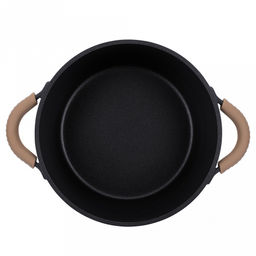 Кастрюля с антипригарным покрытием Fiamma 4,6л, д24см, h18см, s1,6мм, дно s4,5мм, литой алюминий, стеклянная крышка, пароотвод, бакелитовая ручка с покрытием soft-touch, силиконовые съемные ручки-прихватки, капсульное дно, цветная коробка, Regen - Домашняя мода фото 2