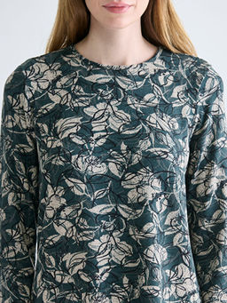 Bisiklet Yaka Desenli Bluz