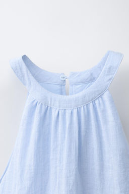 MONO CORTO HALTER BORDADO / Azul - Zara фото 3