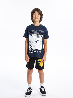 Bisiklet Yaka Pikachu Bask?l? K?sa Kollu Erkek ?ocuk Ti??rt - Waikiki фото 5