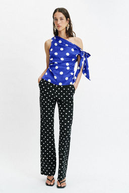 PANTAL?N FLARE LUNARES / Negro / Crudo