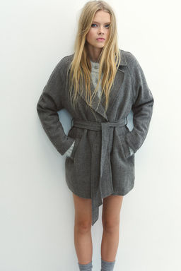 Abrigo de fieltro con cinturon - H&m фото 2