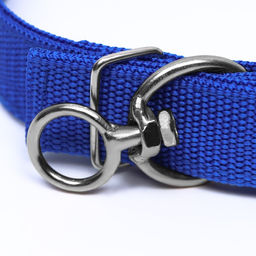 Ошейник двухслойный с вертлюгом, 58 х 3 см, полиэстер, синий - Пижон фото 4