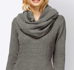 Пуловер с шарфом, серые - Linea tesini фото 6