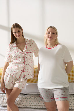 Trendyolmilla Lacivert %100 Pamuklu Kalpli Biyeli Muslin Sortlu Dokuma Pijama Tak?m? THMSS25PT00404  фото 13