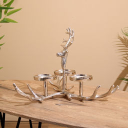 Подсвечник на 3 свечи «Рога», 42×42×30 см, алюминий