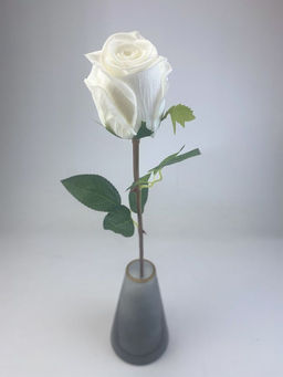 Роза силиконовая ароматизированная 55см, цвет белый - Aopen фото 7