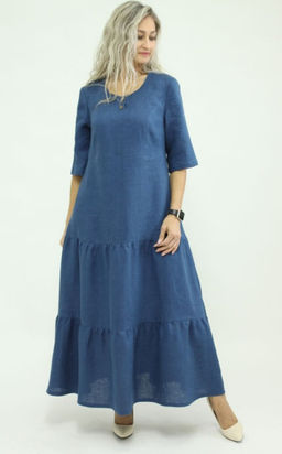 Платье умягченный 100% лен