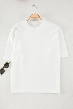 TRENDYOL MAN Beyaz Unisex Boxy/Kare Kesim Kal?n Premium T-Shirt TMNSS25TS00080 - Trendyolmilla фото 8