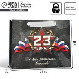 Пакет ламинированный вертикальный 23 февраля, MS 23 х 18 х 10 см - Дарите счастье фото 8