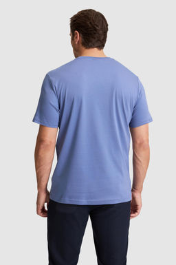 Erkek _ndigo Regular Fit Bisiklet Yaka Basic Ti__rt