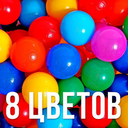 Шарики для сухого бассейна с рисунком, диаметр шара 7.5 см, набор 30 штук, разноцветные