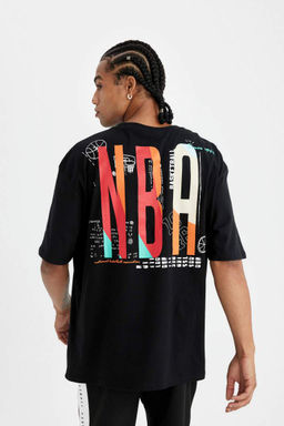 DeFactoFit Футболка Oversize с круглым вырезом и короткими рукавами NBA Wordmark  фото 5