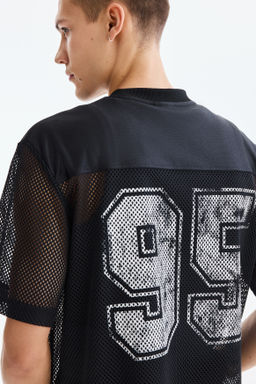 Camiseta estampada de malla Loose Fit - H&m фото 3
