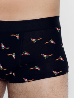 Трусы мужские боксеры мультипак (2 шт.) в черном и синем цвете с птичками птицы на черном +орнамент на морском 411188-2 - Mark formelle фото 3