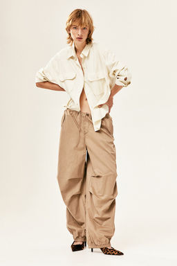 Camisa cargo oversize en mezcla de lino - H&m фото 2