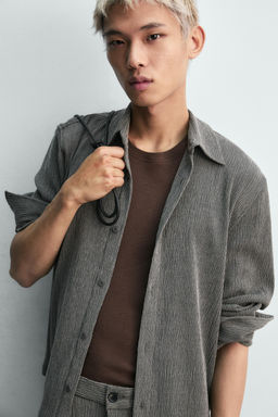 CAMISA RELAXED FIT TEXTURA IRREGULAR / Verde gris - Zara фото 6