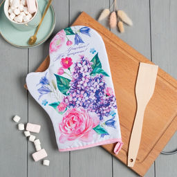 Кухонный набор Улыбнись, варежка-прихватка 20?28 см, лопатка деревянная