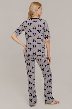 Арт. 9168 Пижама с брюками 42-50 (5 шт) Цвет:верх- синий, белый, низ-синий, белый - Калинка фото 4