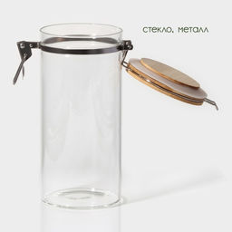 Банка для сыпучих Bella Tenero Эко, 1.3 л, 1022 см, с бугельным замком, стекло, прозрачная - BellaTenero фото 3