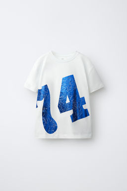 CAMISETA N?MERO BRILLO / Blanco
