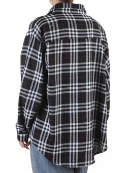 C503 BLACK/WHITE Рубашка женская оверсайз (95% хлопок, 5% спандекс)