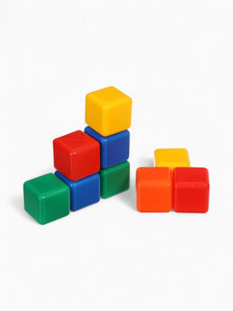Цена за 3 шт. Кубики детские, пластиковые, цветные, 9 штук, 4×4 см