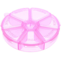 Цена за 12 шт. Таблетница - органайзер 7 ячеек "VOSTOKDOM", микс три цвета, 7*7*2см