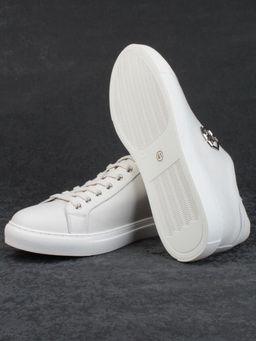 03-P255-2 WHITE Полуботинки спортивные мужские (натуральная кожа)