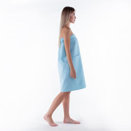 Полотенце банное Этель Парео с карманом 80*140 см. цв.небесный, 100% хл, вафля 240 г/м2  фото 4