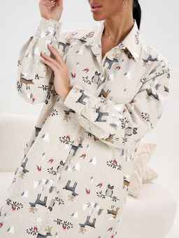 Халат-рубашка фланель м41лес НОВИНКА