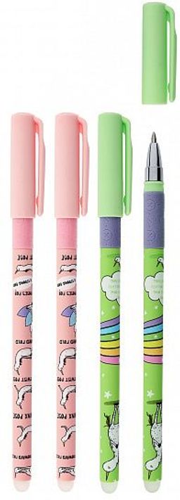 Ручка гелевая LOREX YOGICORN, серия "Slim Soft Grip", со стираемыми чернилами, круглый прорезиненный