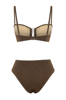 TRENDYOLMILLA Vizon Straplez Aksesuarl? Simli Premium Kumasl? Brazilian Bikini Tak?m? TBESS24BT00054 фото 14