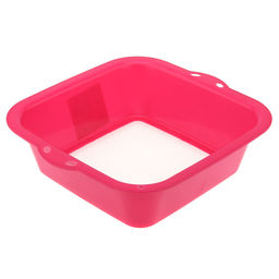 Сито пластмассовое Квадро 20х20см, h6,5см, цвета в ассортименте: салатовый, фуксия, голубой (24,2х22,3х6,5см) (Китай) - Домашняя мода фото 2