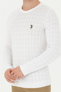 Мужской белый базовый свитер - U.s. polo assn фото 13