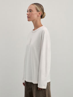 Базовый лонгслив из хлопка с принтом / Zarina  фото 4