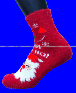 Цена за 5 пар. 5 ПАР - AMIGOBS носки женские НОРКА "НОВОГОДНИЕ ПУШИСТИКИ"