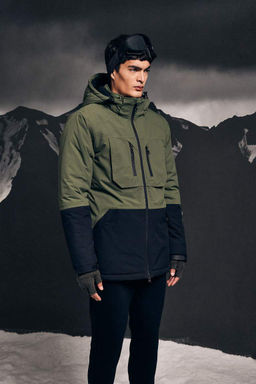 Водоотталкивающее водонепроницаемое пальто стандартной посадки с капюшоном DeFactoFit  фото 4