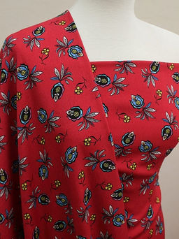 Штапель Ямина цв.красный, ш.1.45м, вискоза-100%, 100гр/м.кв - Купава фото 8