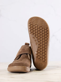 Босоногие ботинки 209.NATAbr.Серо-коричневая замша/мех