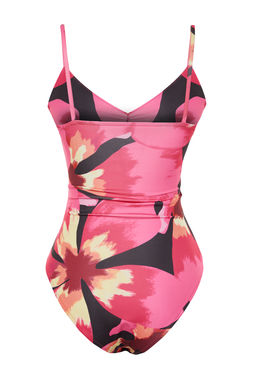 Pembe Cicek Desenli V Yaka Esnek C?tc?tl? Orme Body TWOSS24BD00021 - Trendyolmilla фото 8