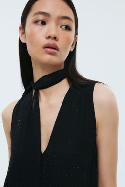 Vestido de gasa con detalles decorativos - H&m фото 3