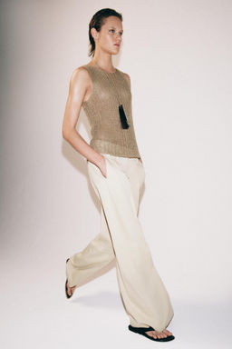 TOP PUNTO CALADO 100% LINO / Cuerda - Zara фото 4